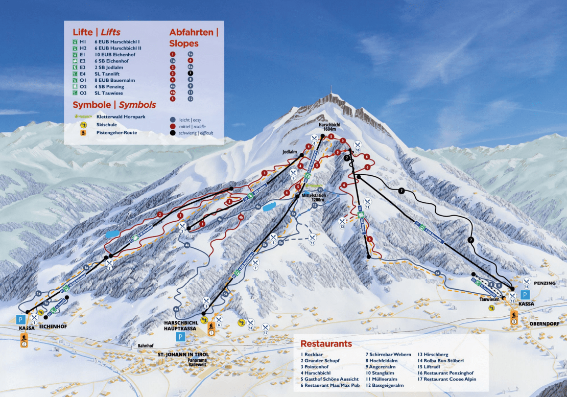 Skimap St.Johann in Tirol